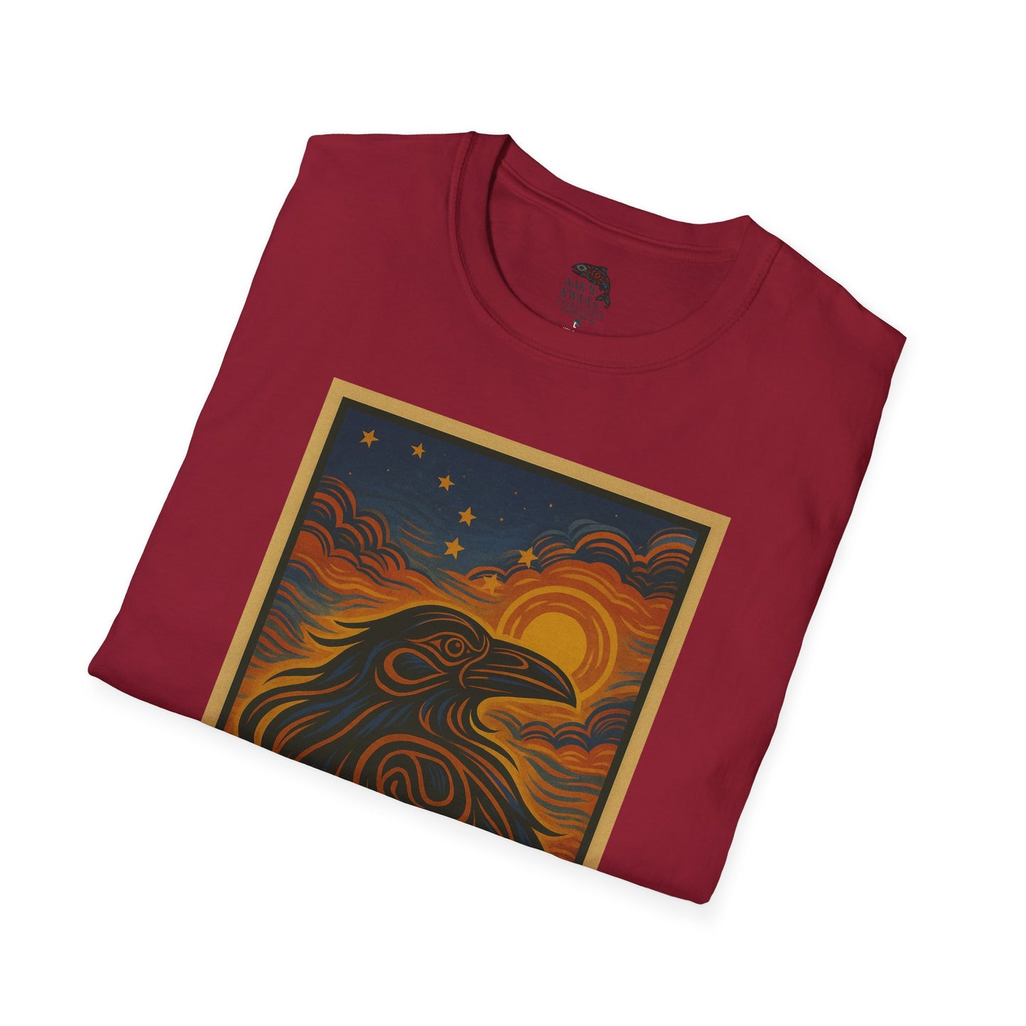 Raven Unisex Softstyle T-Shirt - Nature Lover Tee, Gifts for Hikers, Casual Wear, Outdoor Adventure, Eco-Friendly Apparel