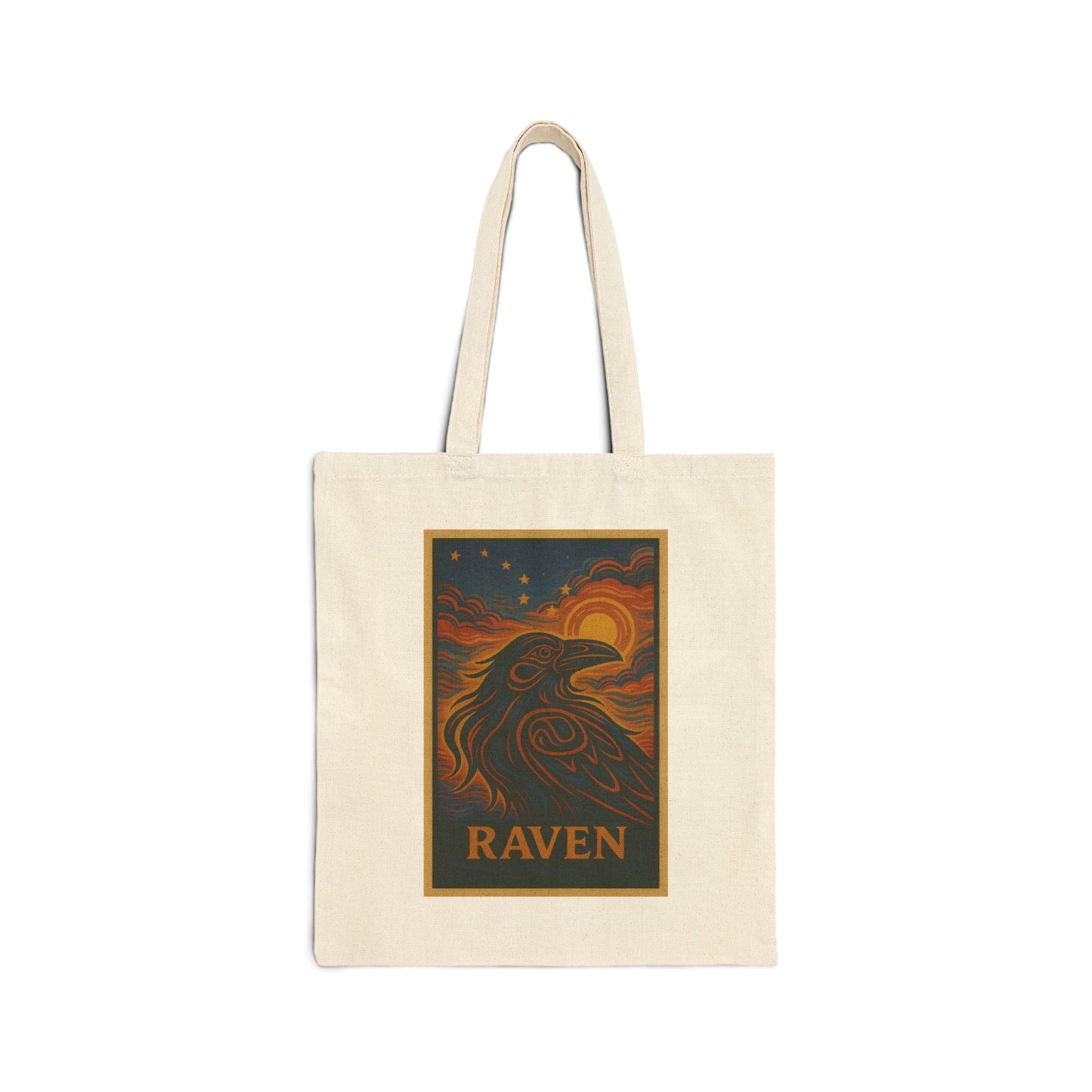 Raven Eco-Friendly Cotton Tote Bag, Sustainable Shopping, Gift for Nature Lovers, Beach Bag, Reusable Grocery Bag