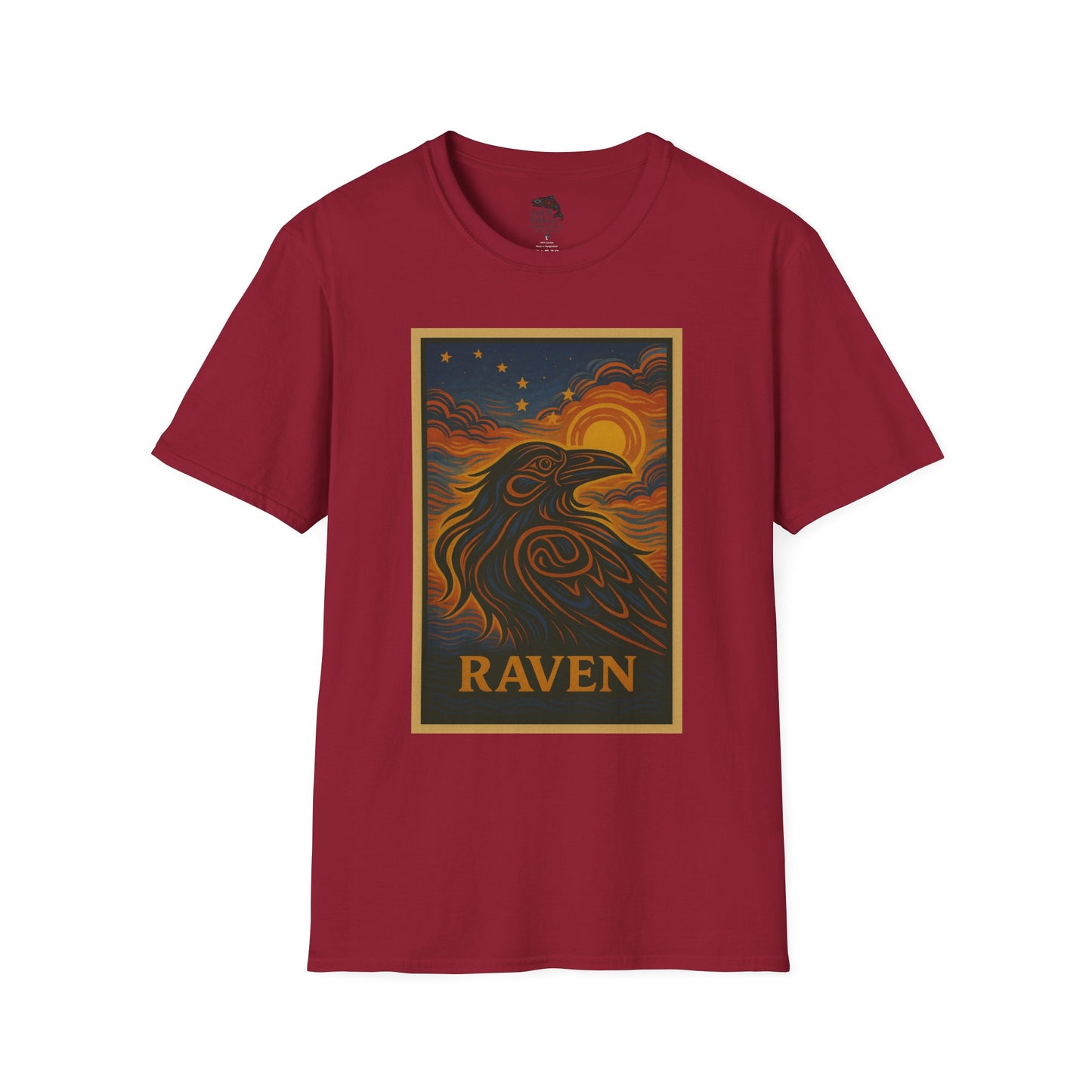 Raven Unisex Softstyle T-Shirt - Nature Lover Tee, Gifts for Hikers, Casual Wear, Outdoor Adventure, Eco-Friendly Apparel