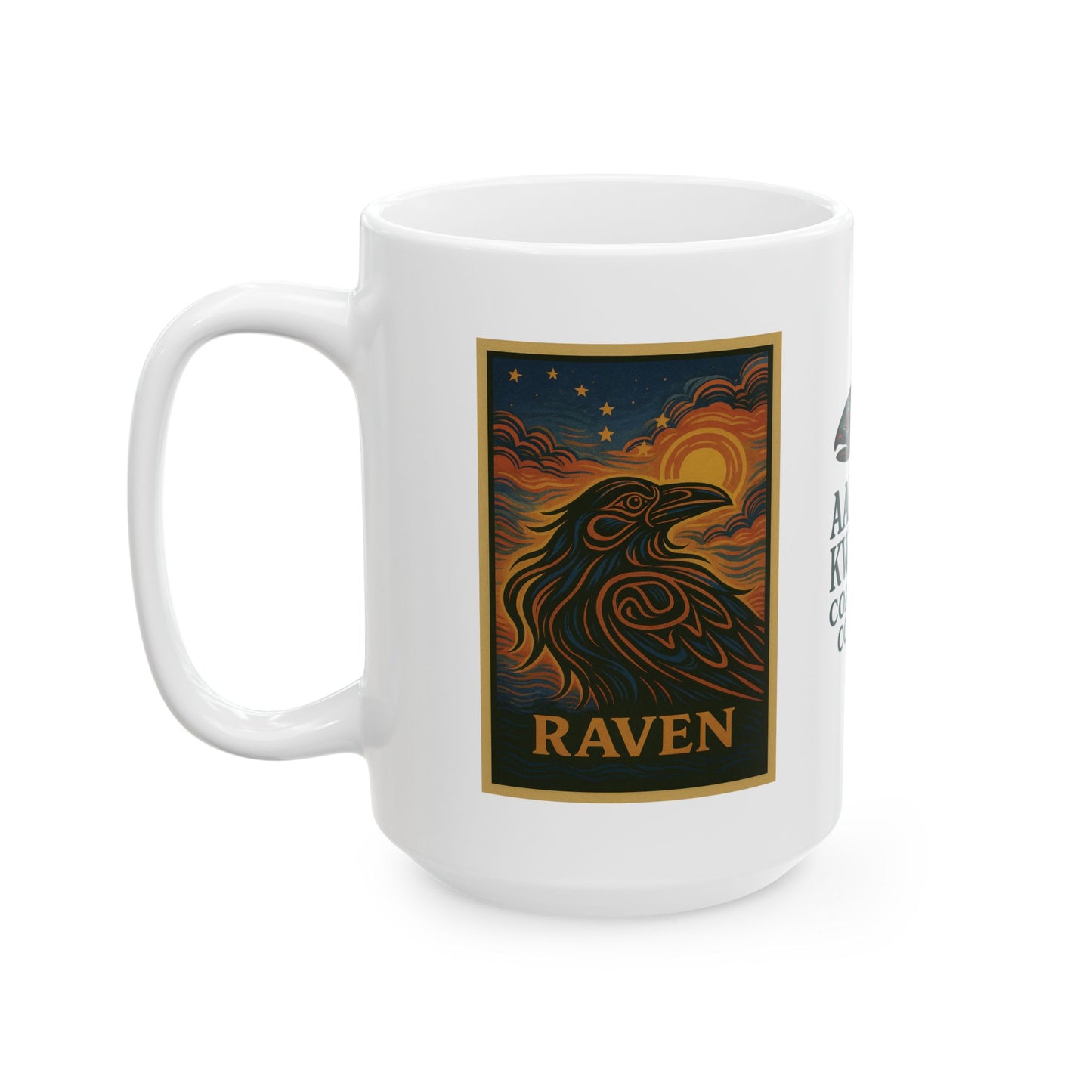Raven Formline Ceramic Mug, (11oz, 15oz)