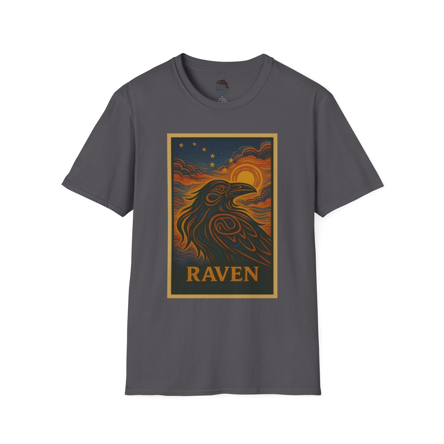 Raven Unisex Softstyle T-Shirt - Nature Lover Tee, Gifts for Hikers, Casual Wear, Outdoor Adventure, Eco-Friendly Apparel