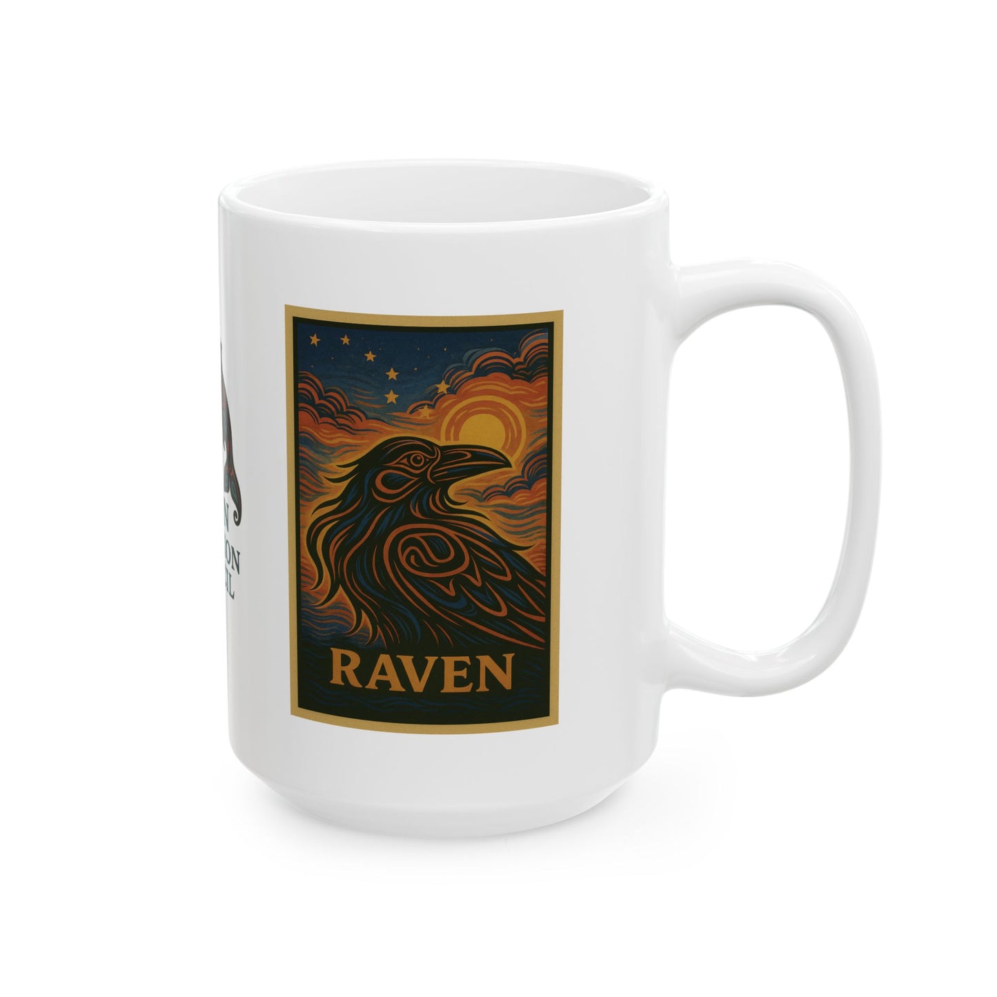 Raven Formline Ceramic Mug, (11oz, 15oz)
