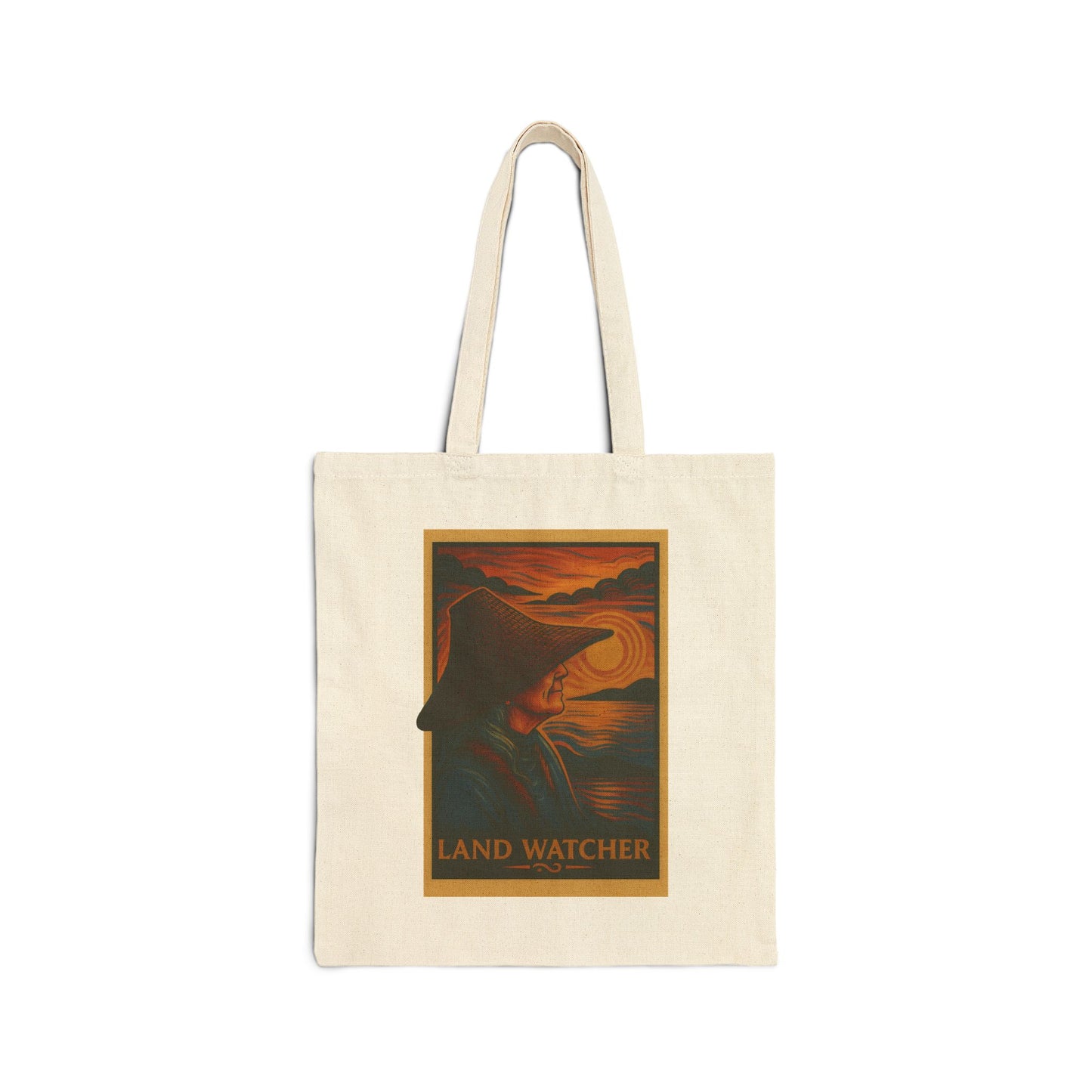 Land Watcher Eco-Friendly Cotton Tote Bag, Sustainable Shopping, Gift for Nature Lovers, Beach Bag, Reusable Grocery Bag