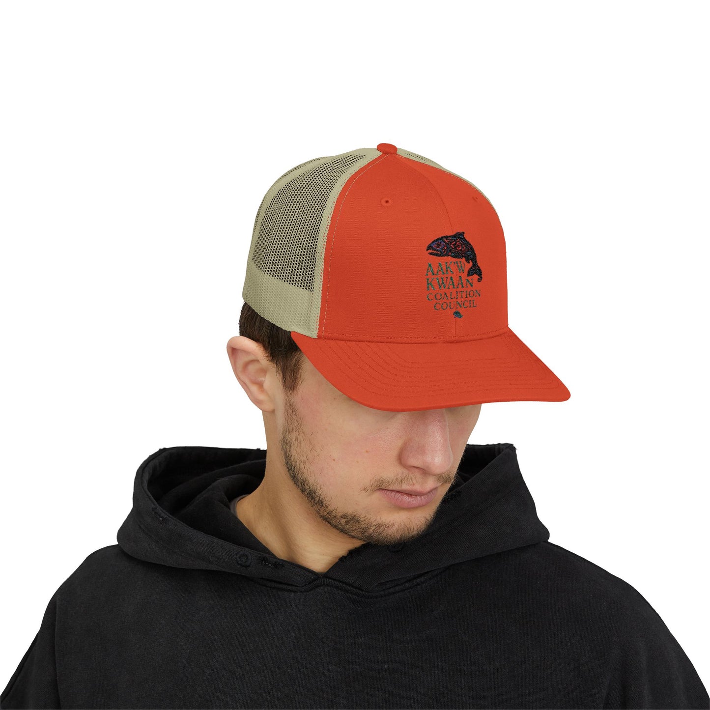 Dog Salmon Snapback Trucker Cap, Outdoor Hat for Fishing Enthusiasts, Summer Accessory for BBQs, Beach Days, Casual Wear