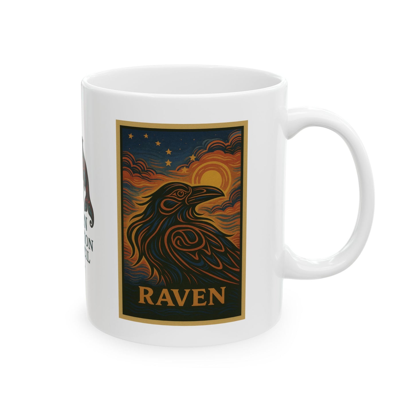 Raven Formline Ceramic Mug, (11oz, 15oz)