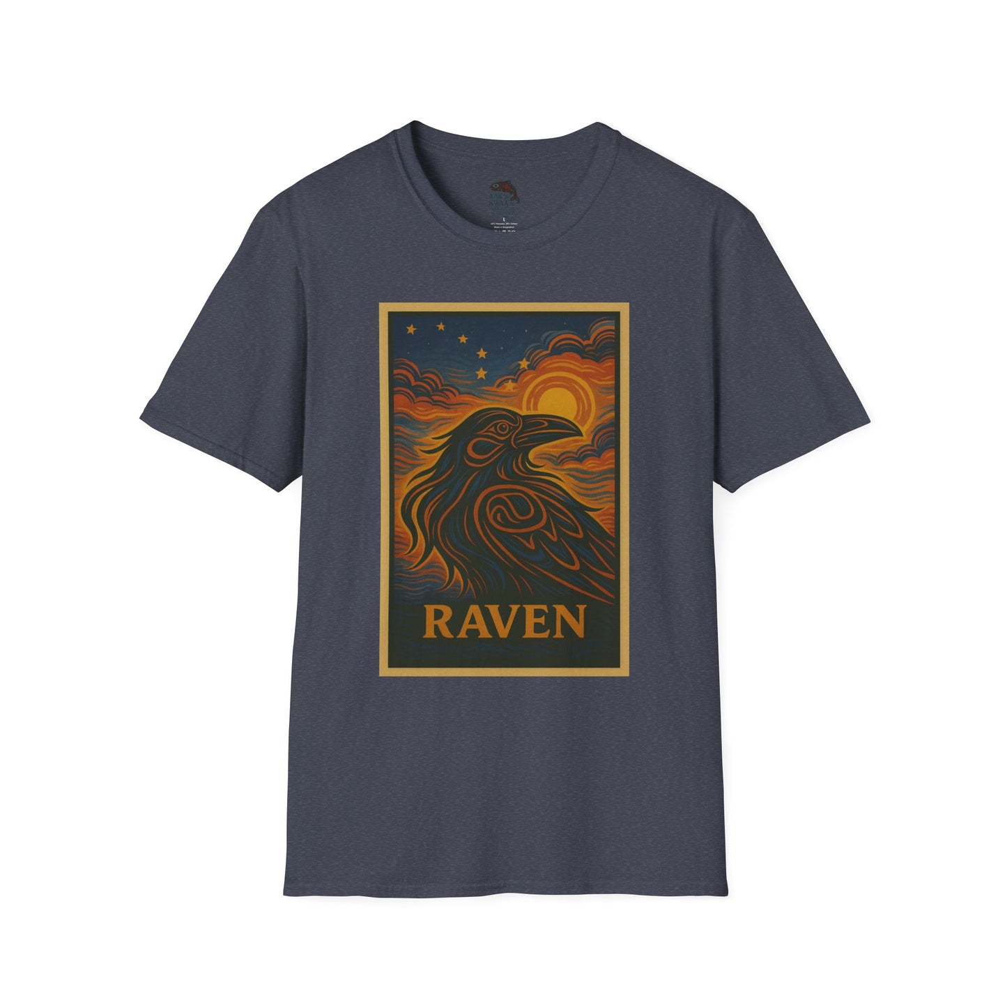 Raven Unisex Softstyle T-Shirt - Nature Lover Tee, Gifts for Hikers, Casual Wear, Outdoor Adventure, Eco-Friendly Apparel