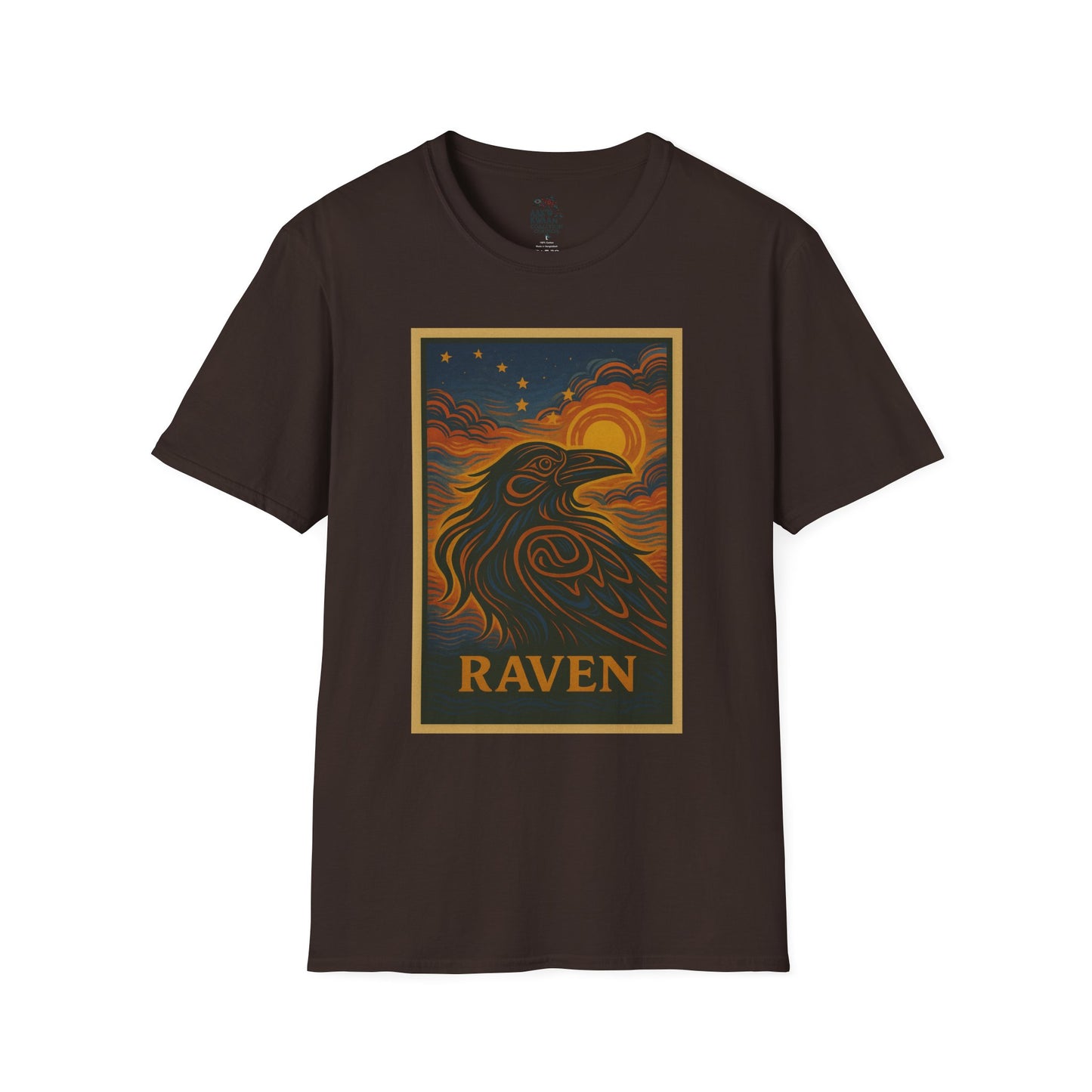 Raven Unisex Softstyle T-Shirt - Nature Lover Tee, Gifts for Hikers, Casual Wear, Outdoor Adventure, Eco-Friendly Apparel